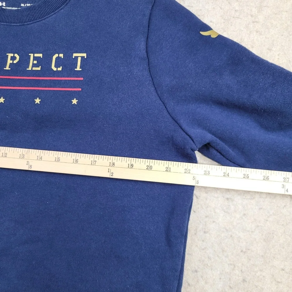 Under Armour Project Rock Sweater Womens XL Blue‎ Pullover Crew Neck Freedom